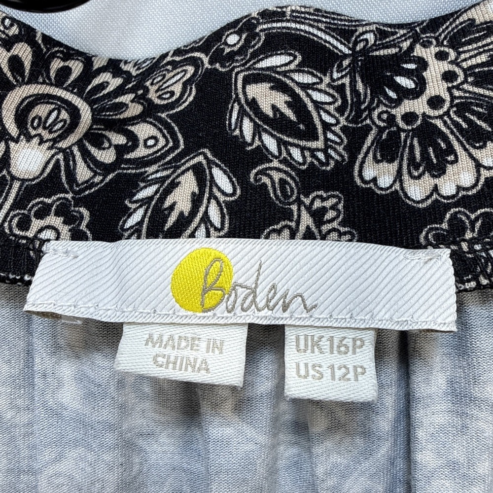 Boden Tiered Maxi Skirt Size 12 Petite Black Beige Floral Paisley Ecovero Jersey - Picture 5 of 6